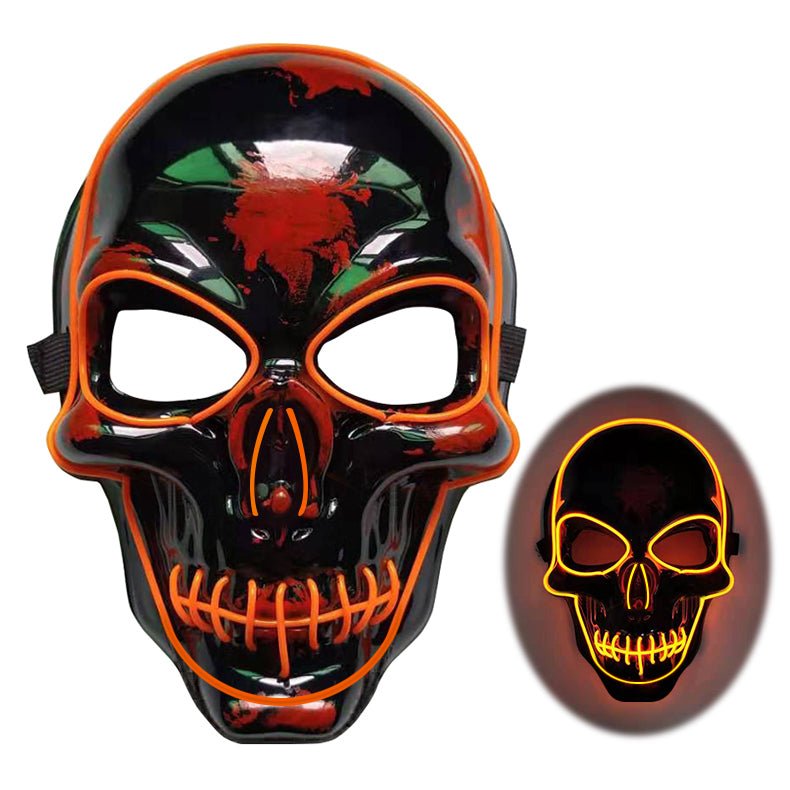 halloween 2023 skeleton mask led glow scary mask - 17